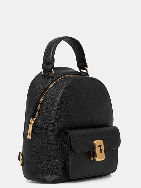 Trussardi plecak skórzany damski kolor czarny mały gładki Z607E106080N - zdjęcie produktu nr 2