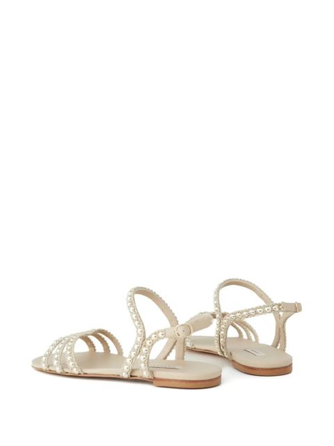 Casadei stud-embellished flat sandals - Neutrals - zdjęcie produktu nr 2