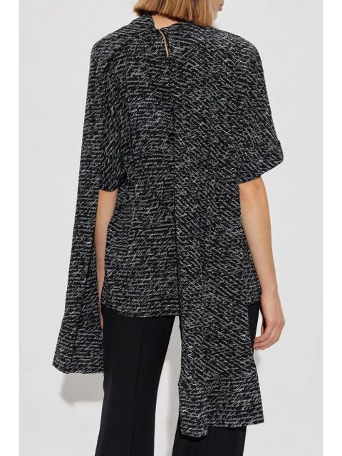 Balmain script-print blouse - Black