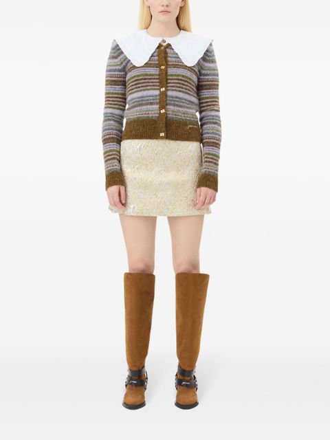 GANNI metallic cloqué mini skirt - Gold - zdjęcie produktu nr 2