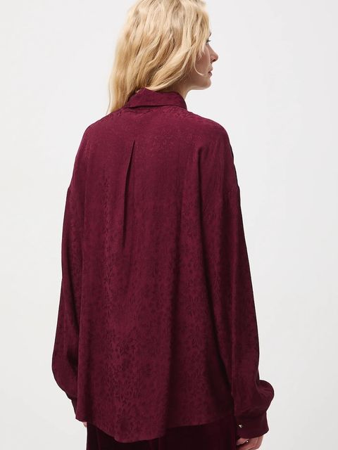 Medicine koszula damska kolor bordowy regular z kołnierzykiem klasycznym