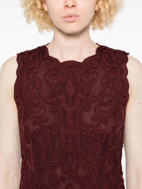 Ulla Johnson macramé pleated dress - Red