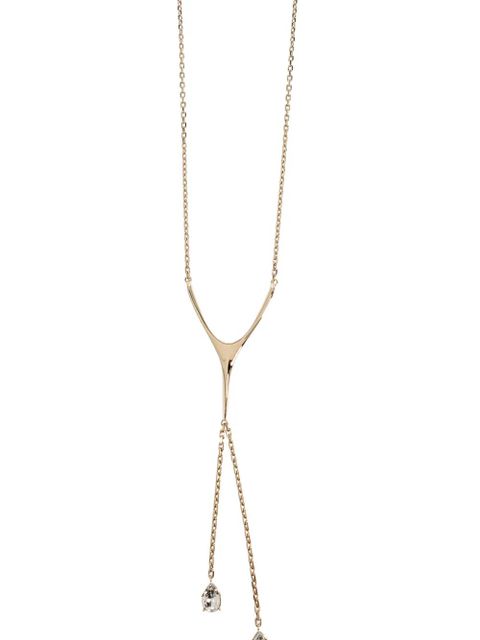 Alexander McQueen Y-motif crystal-pendant layered necklace - Gold