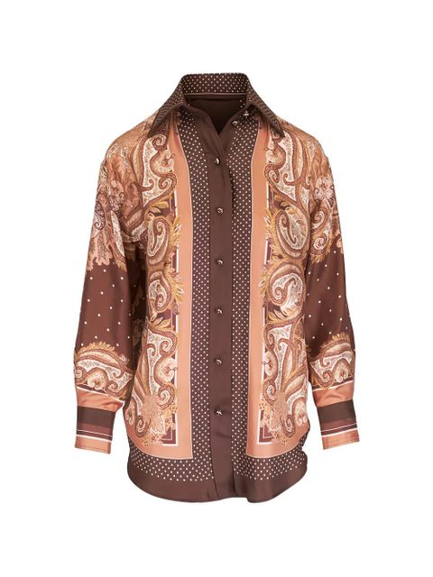 ZIMMERMANN paisley-print polka-dot blouse - Brown - zdjęcie produktu nr 1