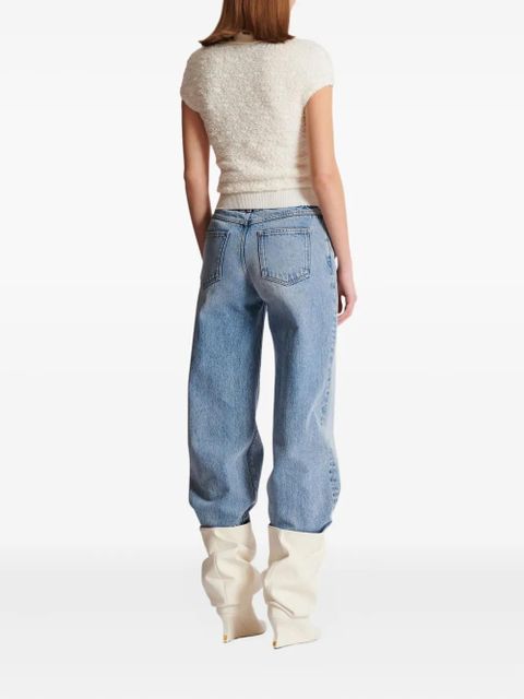 Balmain zip-neck short-sleeve top - White