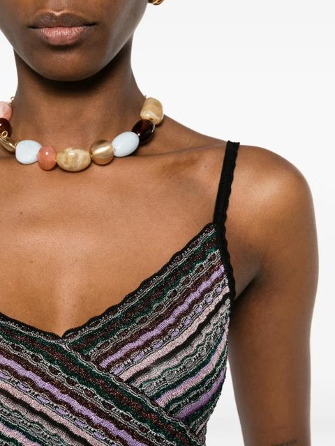 Missoni striped wrap tank top - Purple