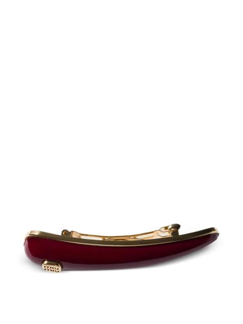 Miu Miu logo-plaque leather hair clip - Red - zdjęcie produktu nr 1