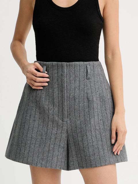 IRO szorty z dodatkiem wełny WM30NIRIA damskie kolor szary wzorzyste high waist NIRIA - zdjęcie produktu nr 1