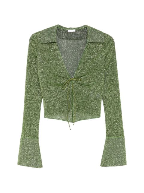 Oséree tie-fastening blouse - Green - zdjęcie produktu nr 1