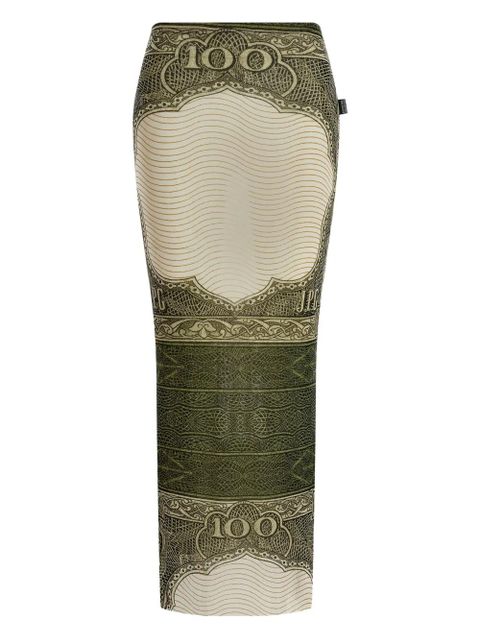 Jean Paul Gaultier Re-edition - The Green Cartouche printed maxi skirt - Neutrals - zdjęcie produktu nr 1