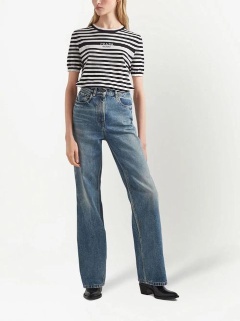 Prada bleached-effect straight-leg jeans - Blue