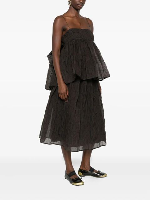 Cecilie Bahnsen Bala midi skirt - Brown