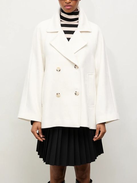 Answear.LAB płaszcz wełniany kolor biały