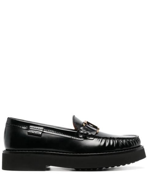 Tod's logo-plaque leather loafers - Black - zdjęcie produktu nr 1
