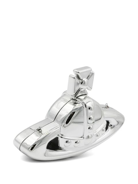 Vivienne Westwood Orb metallic-finish clutch bag - Silver - zdjęcie produktu nr 2