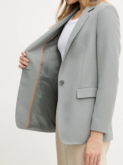 BOSS Orange marynarka kolor szary jednorzędowa gładka 50545586