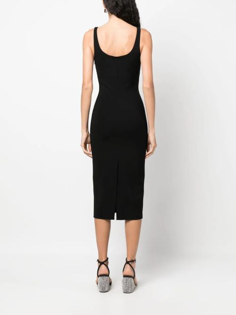 Blumarine metallic floral-appliqué midi dress - Black