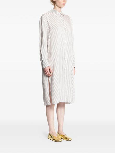 The Row Chihiro striped shirt midi dress - White - zdjęcie produktu nr 2