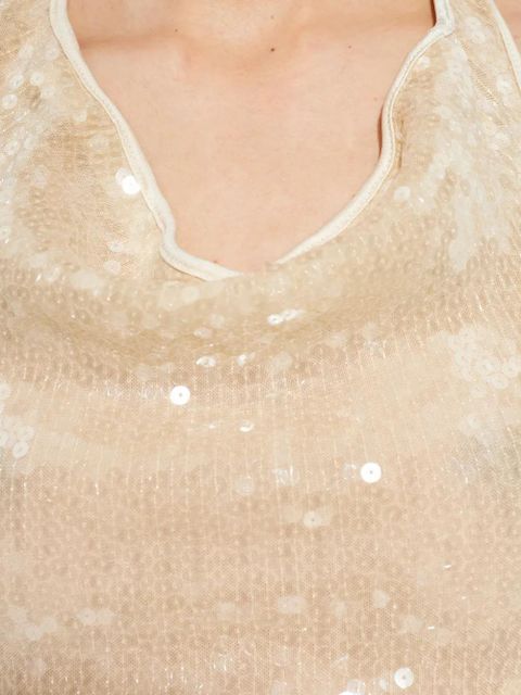 Oséree sequin halter dress - Neutrals
