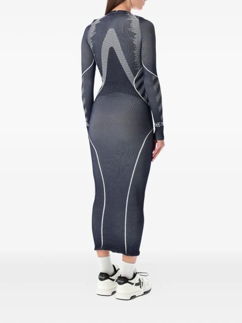 Off-White Diag seamless zip midi dress - Grey