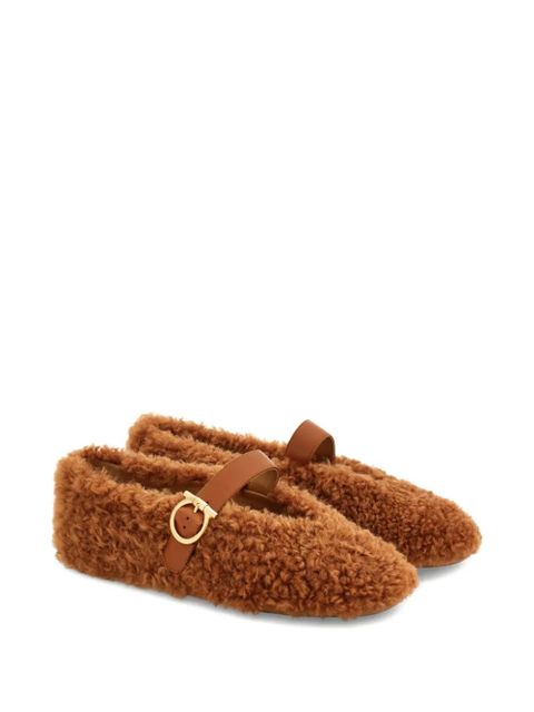 Ferragamo shearling ballet flats - Brown - zdjęcie produktu nr 2
