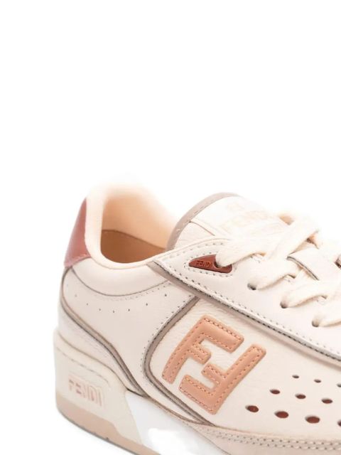 FENDI Match leather sneakers - Neutrals - zdjęcie produktu nr 2