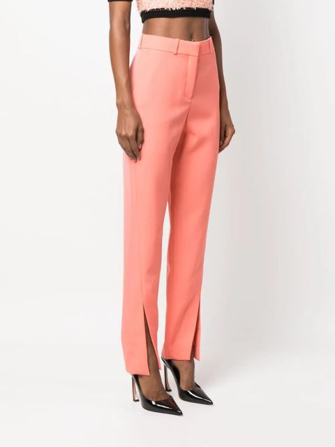 Balmain split-hem virgin wool tapered trousers - Orange