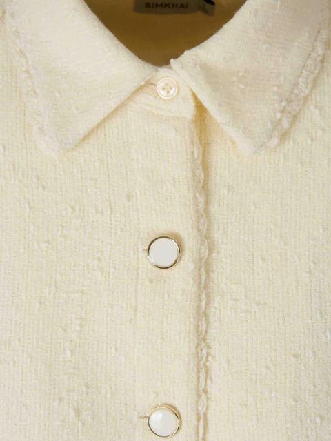 Simkhai bouclé-knit cropped shirt - Neutrals