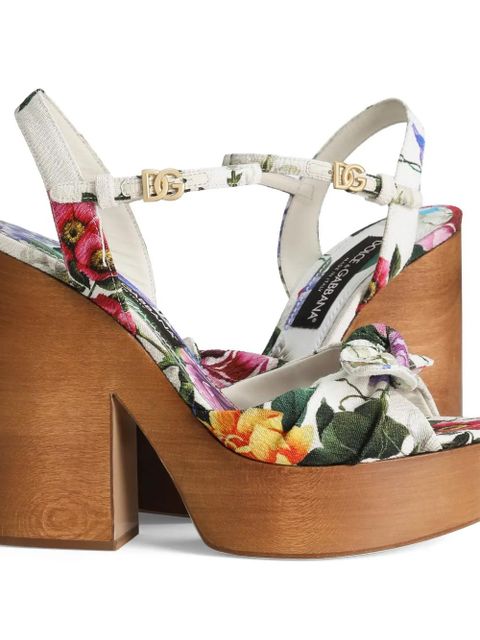 Dolce & Gabbana floral-print sandals - White - zdjęcie produktu nr 2