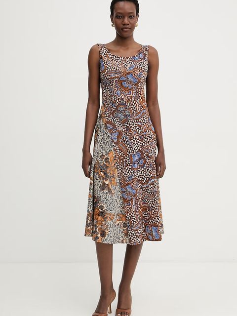 Weekend Max Mara sukienka rozkloszowana bawełniana PAUSA - zdjęcie produktu nr 2