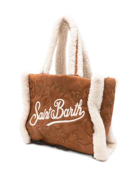 MC2 Saint Barth shearling-trim tote bag - Brown