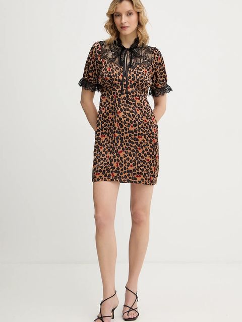 Never Fully Dressed sukienka Cherry Mini Lyla kolor brązowy mini prosta NFDDR3246 - zdjęcie produktu nr 2