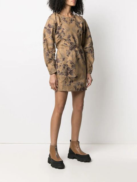 GANNI floral jacquard dress - Neutrals