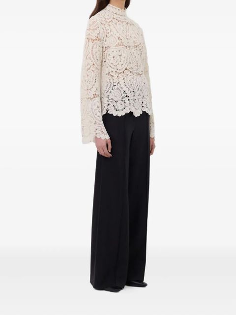 LouLou de Saison Wade paisley-pattern velvet-silk top - Neutrals