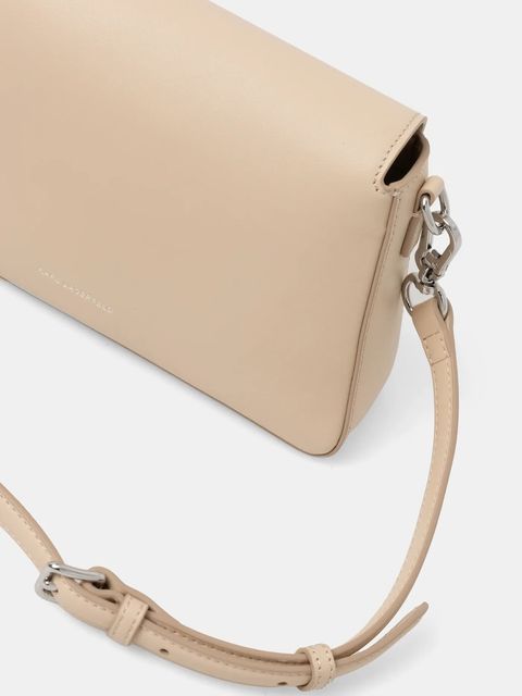 Karl Lagerfeld torebka skórzana kolor beżowy A1W30155