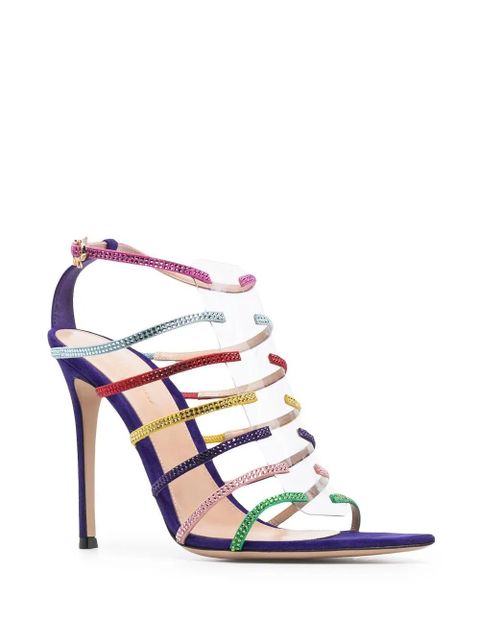 Gianvito Rossi Mirage 105mm crystal-embellished sandals - Purple - zdjęcie produktu nr 2
