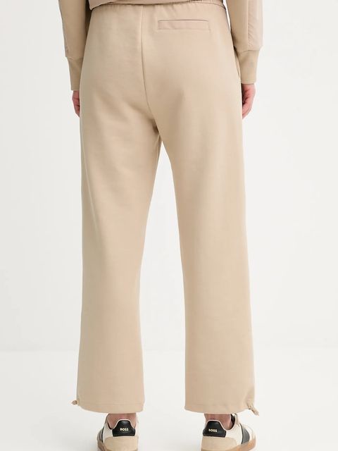 BOSS spodnie dresowe damskie kolor beżowy gładkie 50553665
