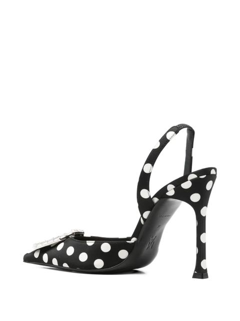 Amina Muaddi Camellia polka-dot-pattern pumps - Black