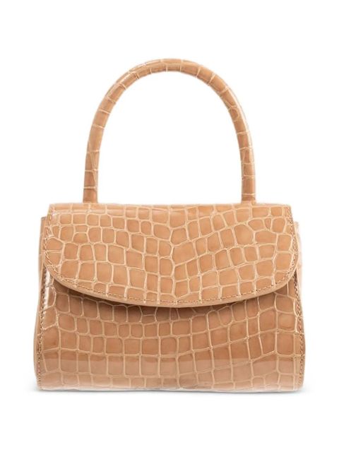 BY FAR Mini 2.0 croc-embossed tote bag - Neutrals - zdjęcie produktu nr 1