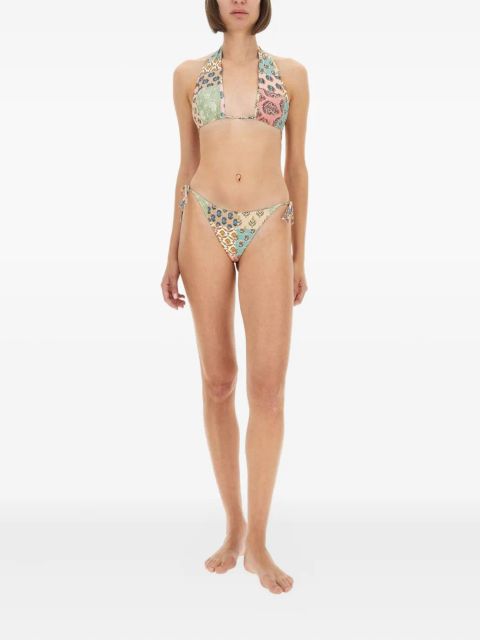 MC2 Saint Barth patchwork side-tie bikini bottoms - Neutrals