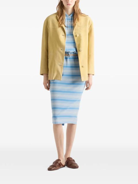 Prada Bayadere print piqué skirt - Blue - zdjęcie produktu nr 2