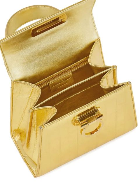 Ferragamo small Iconic top-handle cross body bag - Gold