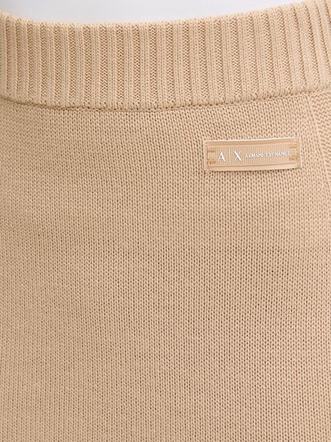 Armani Exchange spódnica z dodatkiem wełny kolor beżowy midi ołówkowa XW001309 AF13774