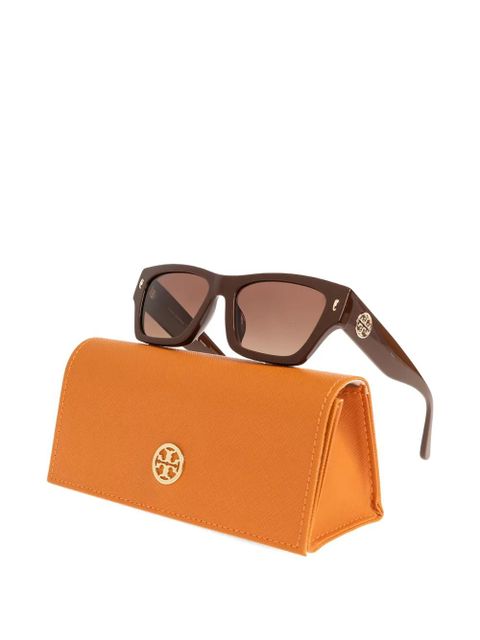 Tory Burch rectangle-frame sunglasses - Brown