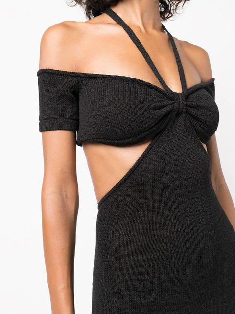 Cult Gaia Alicia knit cold-shoulder dress - Black