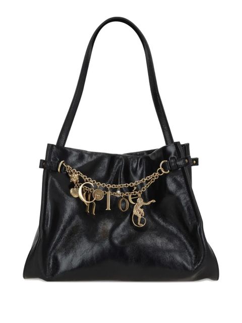 Chloé Charms embellished leather tote bag - Black