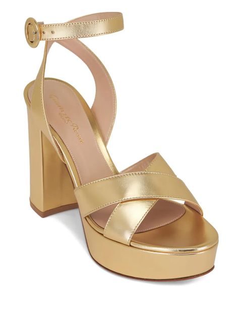 Gianvito Rossi cross-over platform sandals - Gold