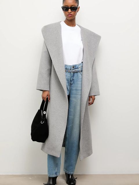 Answear.LAB płaszcz wełniany kolor szary