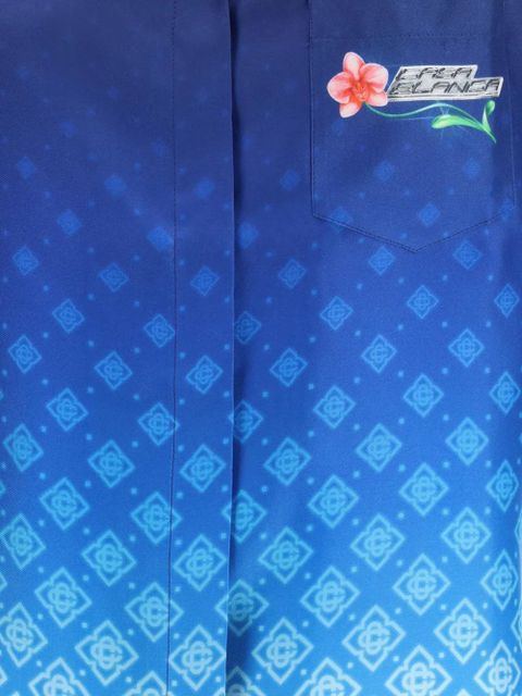 Casablanca Cuban collar short sleeve shirt - Blue