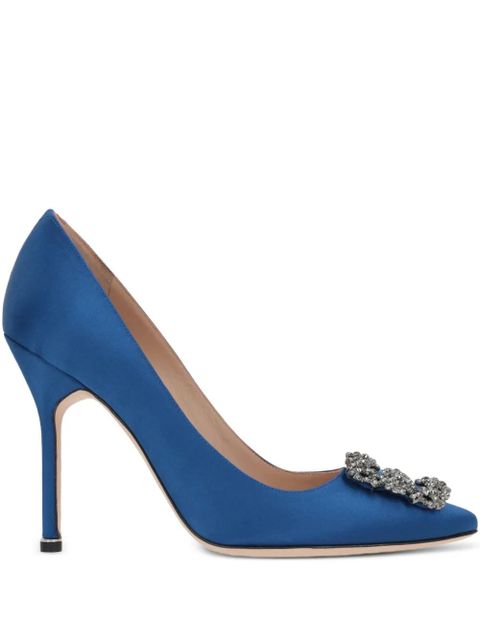 Manolo Blahnik Hangisi 105mm appliqué pumps - Blue - zdjęcie produktu nr 1